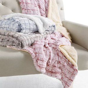 Royal Luxe Micromink Sherpa Reversible Throw - NWT